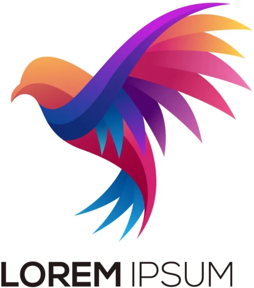 Bird colorful logo gradient vector